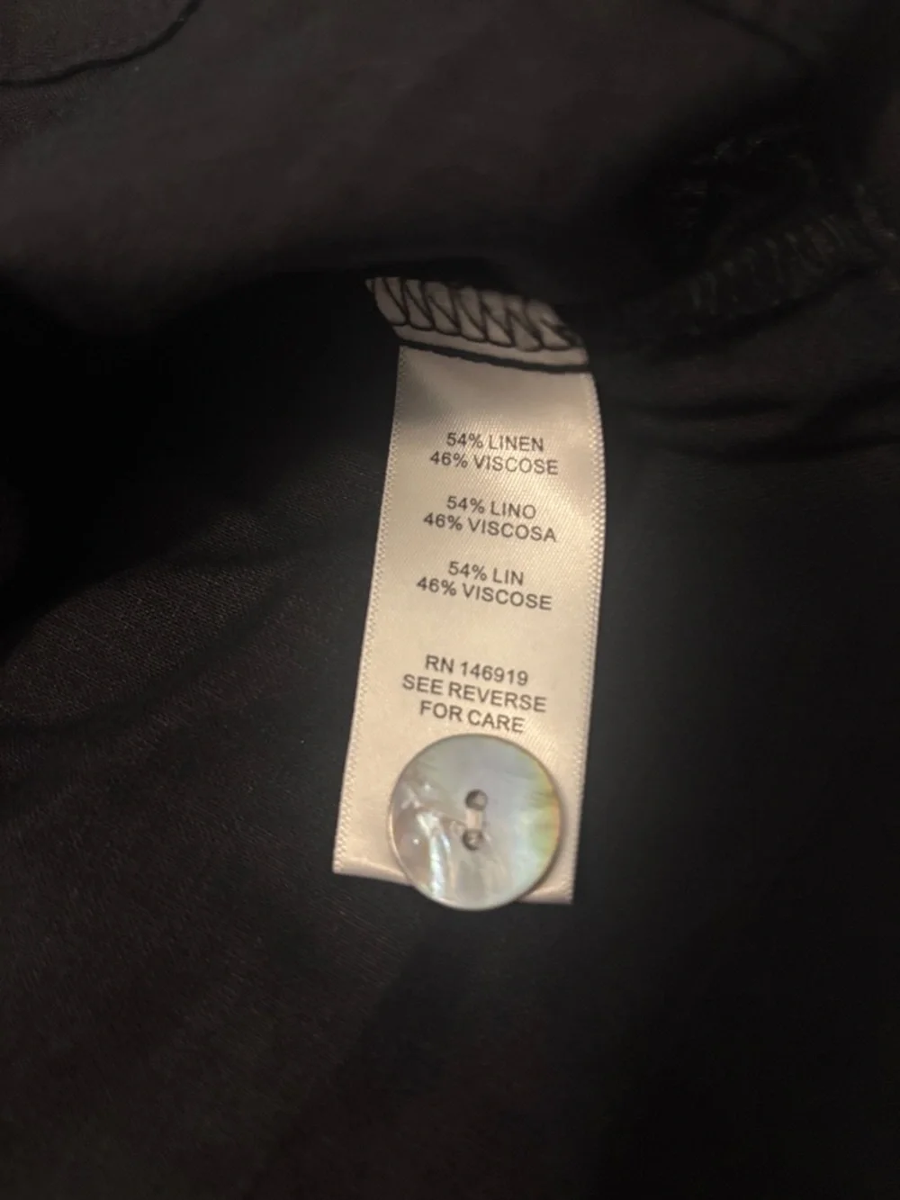 Casa Cabana Black Linen Blend Jacket SZ XL pearlized buttons casual vacay NWT - Picture 4 of 10